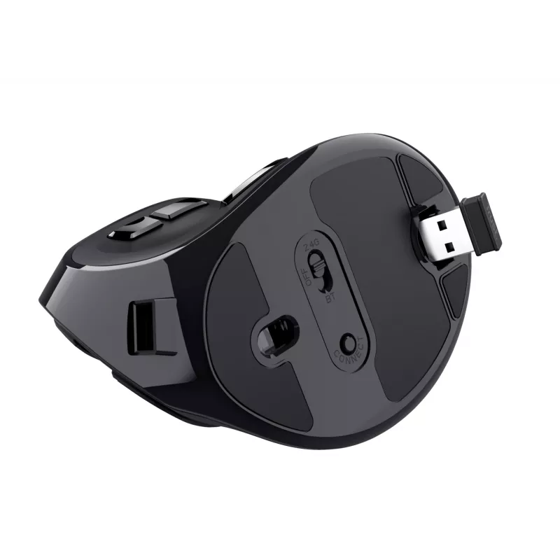 Trust Voxx vertikali pelė, RF belaidė + Bluetooth, optinė, 2400 DPI