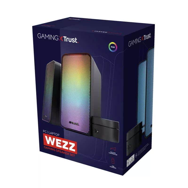 Trust GXT 611 Wezz garsiakalbių rinkinys 6 W, PC/nešiojamam kompiuteriui, juodas, 2.0 kanalų, 3 W
