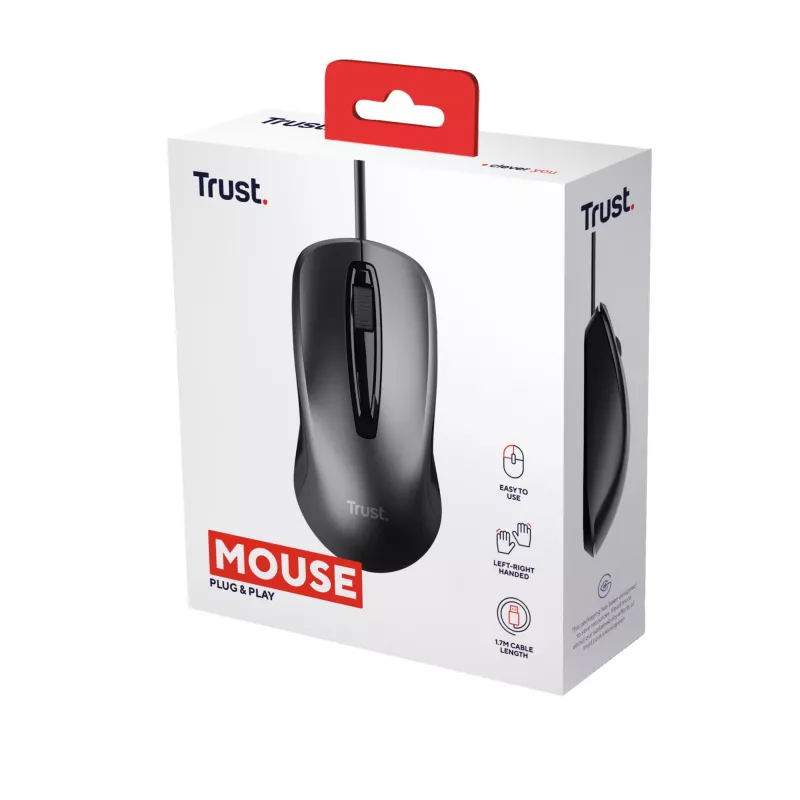 Trust 24657 pelė Office Ambidextrous USB Type-A Optinė 1200 DPI