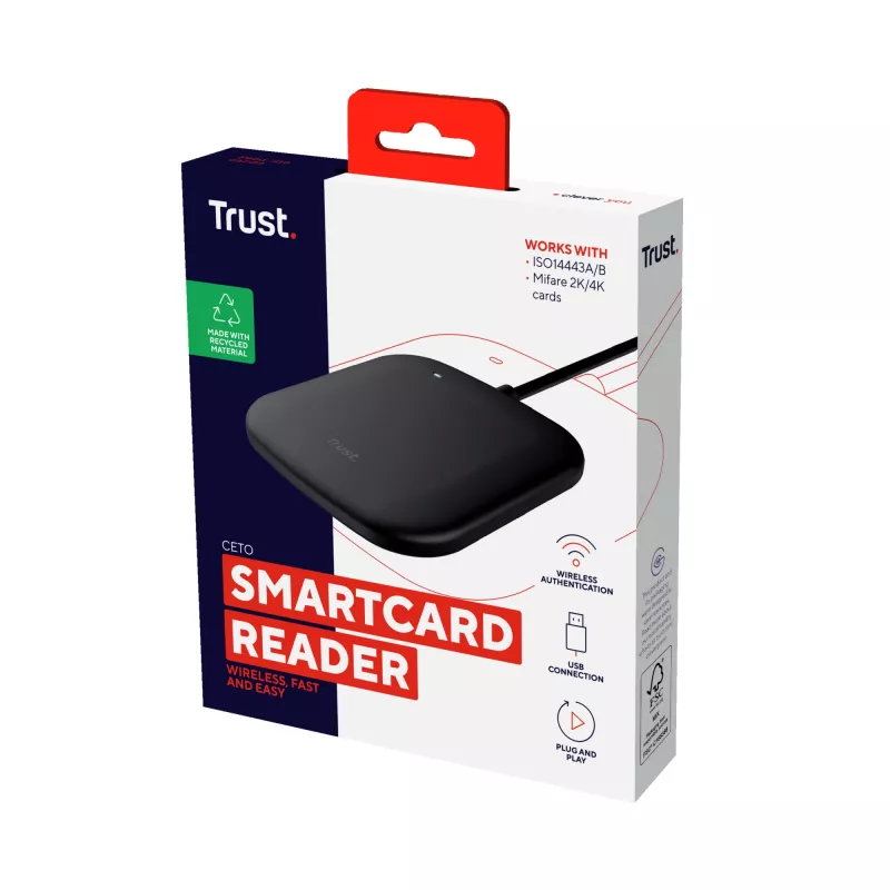 Trust Ceto bekontaktis kortelių skaitytuvas, USB 2.0, juodas