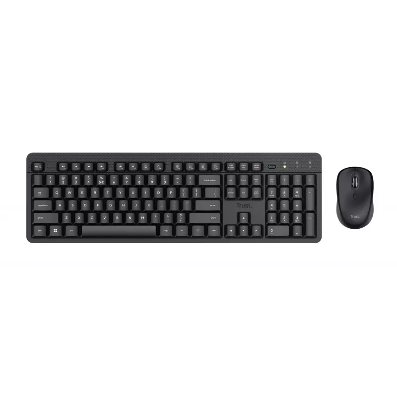 Trust Ody II belaidė klaviatūra su pele, RF, QWERTY, US anglų, juoda