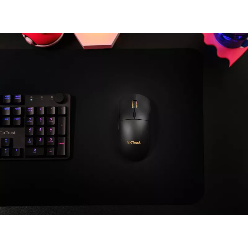Trust GXT 927 Redex+ žaidimų pelė, dešinei rankai, belaidė RF + USB Type-A, lazerinė, 25600 DPI