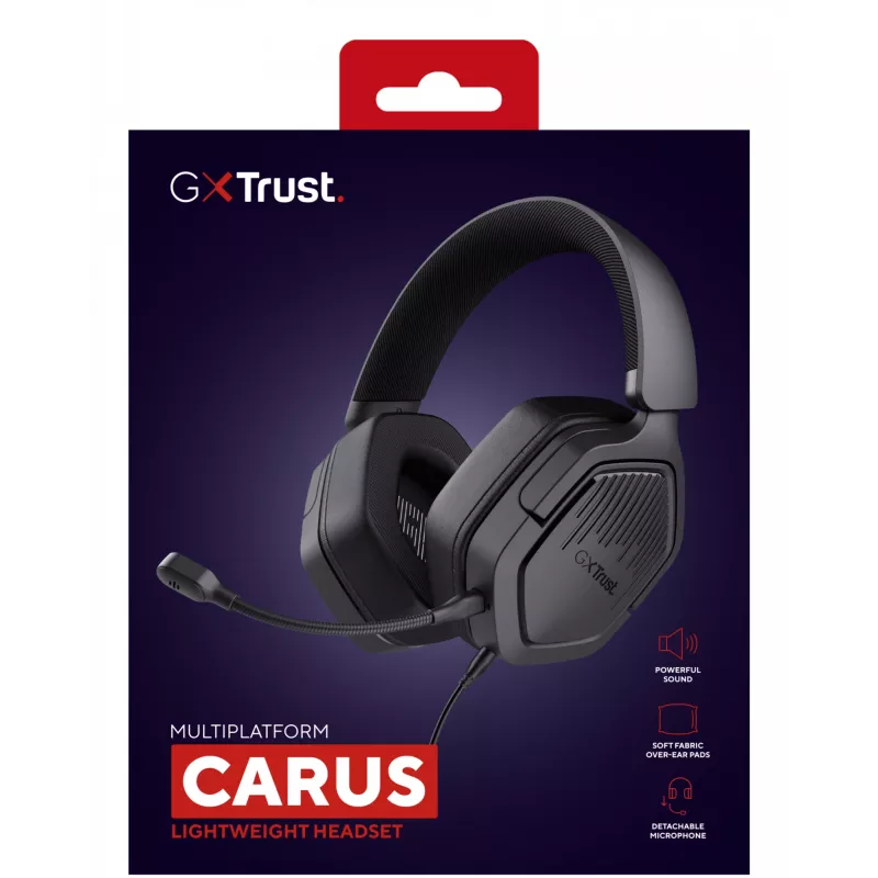 Trust GXT492 Carus ausinės žaidimams, laidinės, juodos
