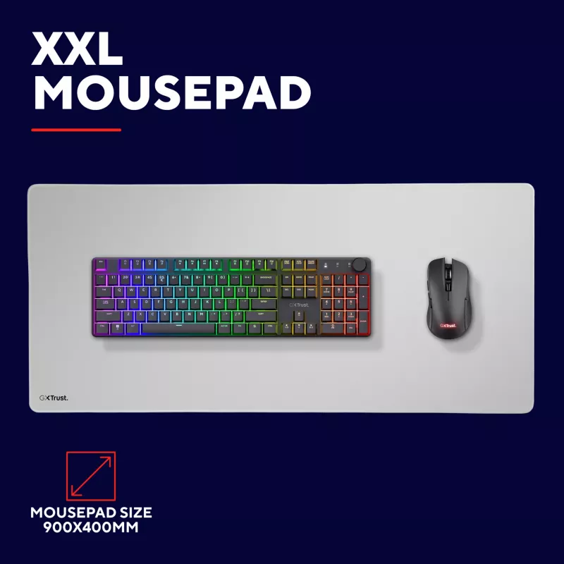Trust GXT 759W Baltas žaidimų pelės kilimėlis