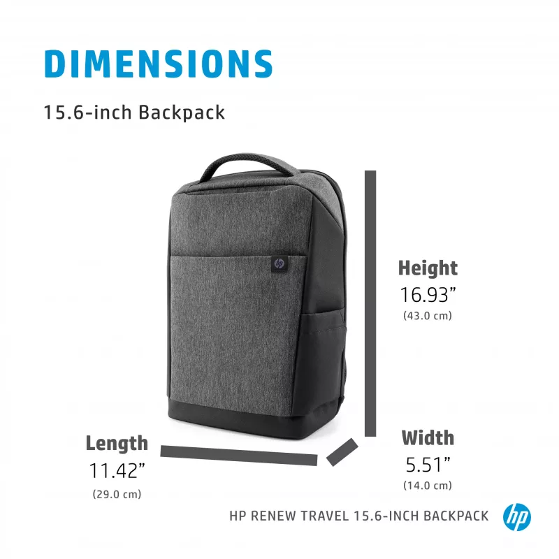 HP Renew Travel 15.6 col. kuprinė, kuprinė, 650 g