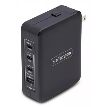 StarTech.com 140W USB-C sieninis įkroviklis, 3x USB-C/1x USB-A, PD 3.1 tarptautinis GaN maitinimo adapteris, skirtas MacBook/Dell XPS/Inspiron