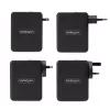 StarTech.com 140W USB-C sieninis įkroviklis, 3x USB-C/1x USB-A, PD 3.1 tarptautinis GaN maitinimo adapteris, skirtas MacBook/Dell XPS/Inspiron