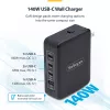 StarTech.com 140W USB-C sieninis įkroviklis, 3x USB-C/1x USB-A, PD 3.1 tarptautinis GaN maitinimo adapteris, skirtas MacBook/Dell XPS/Inspiron