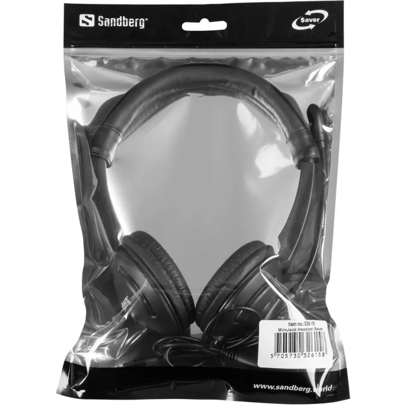 Sandberg MiniJack Headset Saver, laidinis, skambučiai/muzika, 20 - 20000 Hz, 71 g, ausinės, juoda