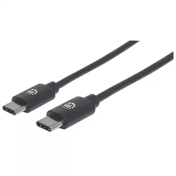 Manhattan USB-C į USB-C laidas, 3 m, Kištukas į Kištuką, Juodas, 480 Mb/s (USB 2.0), Greitas USB, Viso gyvenimo garantija