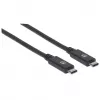 USB-C laidas Manhattan USB31C5C1M 1m, vyriškas į vyrišką, juodas