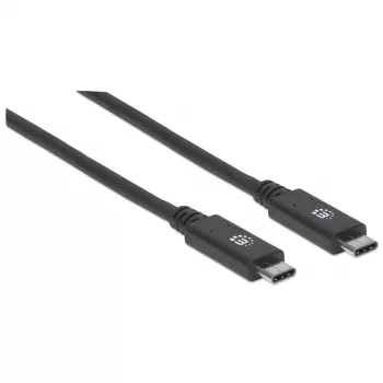 USB-C laidas Manhattan USB31C5C1M 1m, vyriškas į vyrišką, juodas