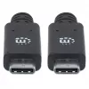 USB-C laidas Manhattan USB31C5C1M 1m, vyriškas į vyrišką, juodas