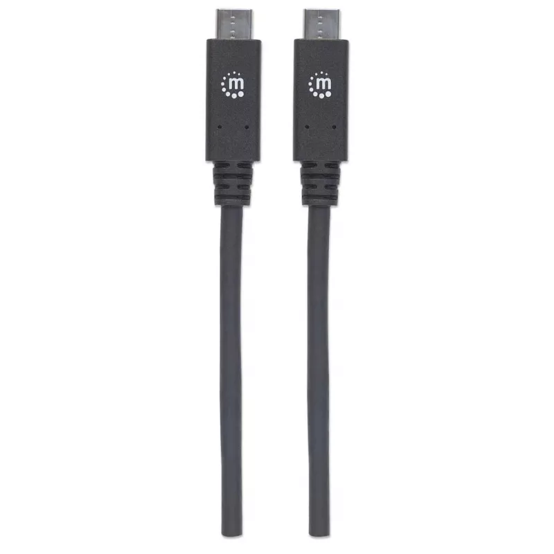 USB-C laidas Manhattan USB31C5C1M 1m, vyriškas į vyrišką, juodas
