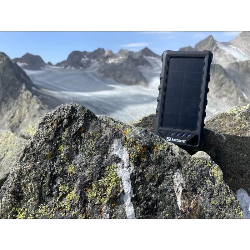 Sandberg Outdoor Solar Powerbank 16000, 16000 mAh, ličio jonų, juoda