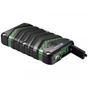 Sandberg Survivor Powerbank 20000, 20000 mAh, Li-Ion, juoda/žalia