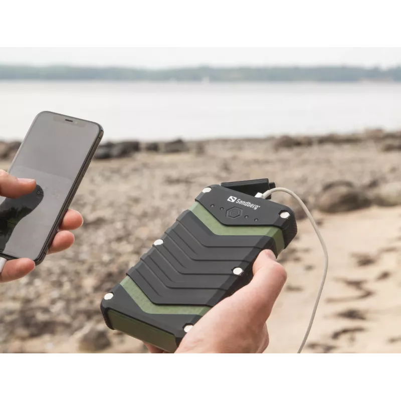 Sandberg Survivor Powerbank 20000, 20000 mAh, Li-Ion, juoda/žalia