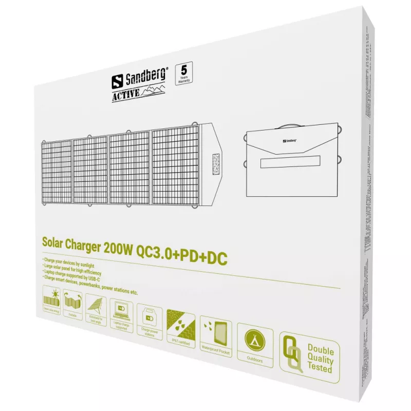Sandberg Solar Charger 200W QC3.0+PD+DC – nešiojama saulės baterija 200 W