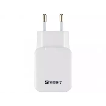Sandberg AC Charger Dual USB 2.4+1A EU įkroviklis, vidaus, 2 USB prievadai, 5 V, juodas/baltas