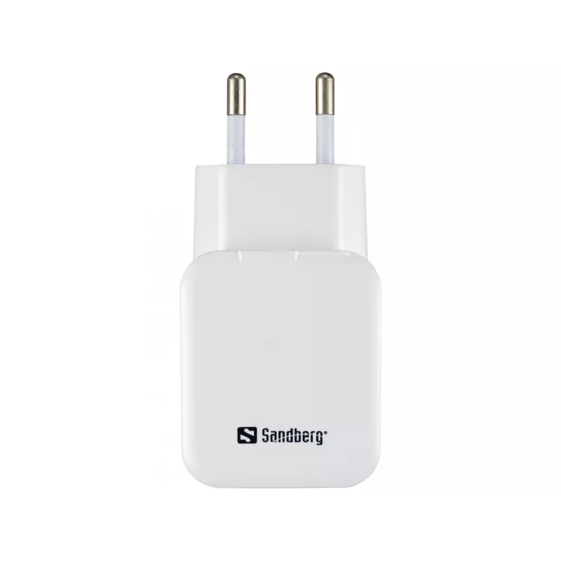 Sandberg AC Charger Dual USB 2.4+1A EU įkroviklis, vidaus, 2 USB prievadai, 5 V, juodas/baltas