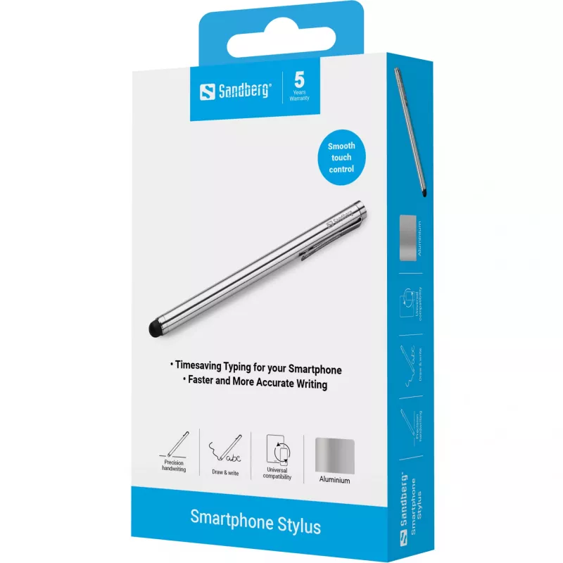 Sandberg Smartphone Stylus – sidabrinis rašiklis telefonui