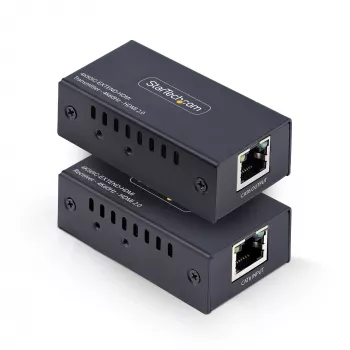 HDMI ilgintuvas per CAT5e/CAT6, 4K 60Hz, iki 60 m, siųstuvas ir imtuvas, maitinimas per kabelį, kompaktiškas
