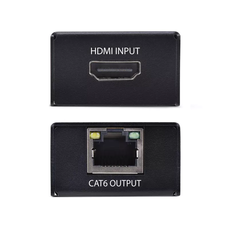HDMI ilgintuvas per CAT5e/CAT6, 4K 60Hz, iki 60 m, siųstuvas ir imtuvas, maitinimas per kabelį, kompaktiškas