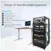StarTech.com 4-Post 25U mobilus atviro rėmo serverio stovas, keturių stulpų 19 colių tinklo stovas su ratukais, reguliuojamo gylio riedantis stovas kompiuterinei/AV/duomenų/IT įrangai – ratukai, išlyginimo kojelės arba tvirtinimas prie grindų