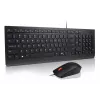 Lenovo Essential Wired Combo Black US Euro klaviatūra su pele, USB, juoda