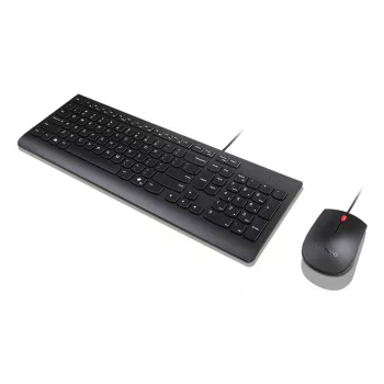 Lenovo Essential Wired Combo Black US Euro klaviatūra su pele, USB, juoda