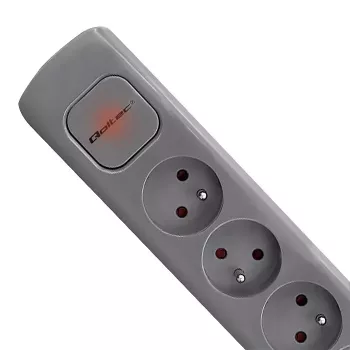 Ilgintuvas Qoltec 50275 1,8 m 5 kištukinių lizdų pilkas