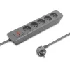 Ilgintuvas Qoltec 50275 1,8 m 5 kištukinių lizdų pilkas