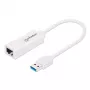 Manhattan USB-A Gigabit tinklo adapteris, baltas, 10/100/1000 Mbps, USB 3.0, Ethernet, RJ45, trejų metų garantija