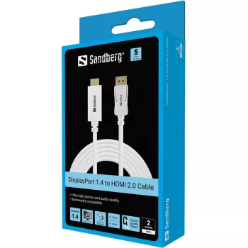 Sandberg DisplayPort 1.4–HDMI 4K60Hz 2 m laidas