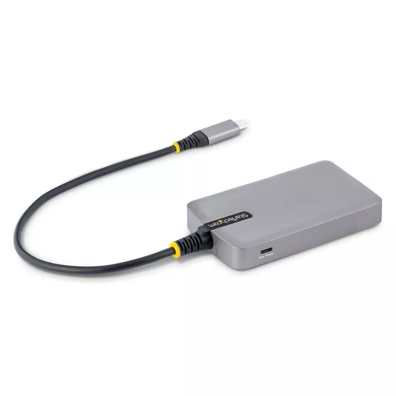 StarTech.com 3 prievadų USB-C centras su Ethernet - 3x USB-A prievadai, Gigabit Ethernet RJ45, USB 3.0 5Gbps, maitinamas iš magistralės, 30 cm kabelis - nešiojamas USB Type-C adapteris su GbE