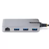 StarTech.com 3 prievadų USB-C centras su Ethernet - 3x USB-A prievadai, Gigabit Ethernet RJ45, USB 3.0 5Gbps, maitinamas iš magistralės, 30 cm kabelis - nešiojamas USB Type-C adapteris su GbE