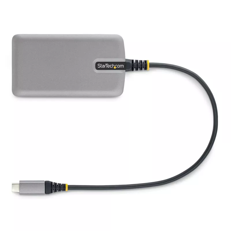 StarTech.com 3 prievadų USB-C centras su Ethernet - 3x USB-A prievadai, Gigabit Ethernet RJ45, USB 3.0 5Gbps, maitinamas iš magistralės, 30 cm kabelis - nešiojamas USB Type-C adapteris su GbE