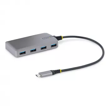 StarTech.com 4 prievadų USB-C šakotuvas - 5 Gb/s - maitinamas iš magistralės - USB C į 4x USB-A šakotuvas su papildomu maitinimo įvadu - nešiojamas stalinio/nešiojamojo kompiuterio USB šakotuvas - 30 cm laidas - USB išplėtimo šakotuvas