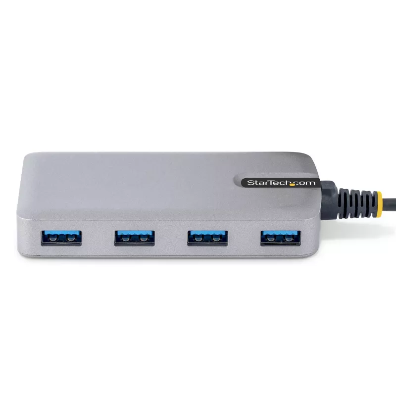 StarTech.com 4 prievadų USB-C šakotuvas - 5 Gb/s - maitinamas iš magistralės - USB C į 4x USB-A šakotuvas su papildomu maitinimo įvadu - nešiojamas stalinio/nešiojamojo kompiuterio USB šakotuvas - 30 cm laidas - USB išplėtimo šakotuvas
