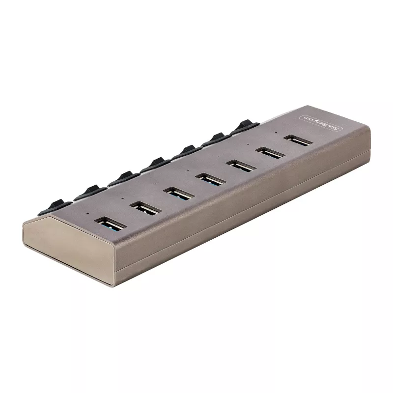StarTech.com 7 prievadų USB-C šakotuvas su atskirais įjungimo/išjungimo mygtukais, USB 3.0 5Gbps, su maitinimo bloku, USB-C į USB-A, BC 1.2