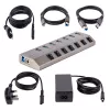 StarTech.com 7 prievadų USB-C šakotuvas su atskirais įjungimo/išjungimo mygtukais, USB 3.0 5Gbps, su maitinimo bloku, USB-C į USB-A, BC 1.2