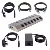 StarTech.com 7 prievadų USB-C šakotuvas su atskirais įjungimo/išjungimo mygtukais, USB 3.0 5Gbps, su maitinimo bloku, USB-C į USB-A, BC 1.2
