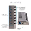 StarTech.com 7 prievadų USB-C šakotuvas su atskirais įjungimo/išjungimo mygtukais, USB 3.0 5Gbps, su maitinimo bloku, USB-C į USB-A, BC 1.2