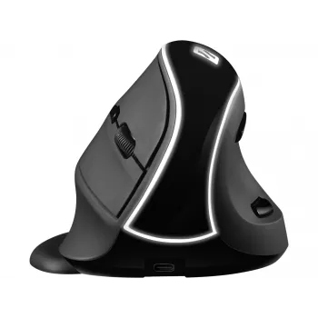 Sandberg Wireless Vertical Mouse Pro, dešinei rankai, vertikalus dizainas, optinis, RF belaidis, 1600 DPI, juoda