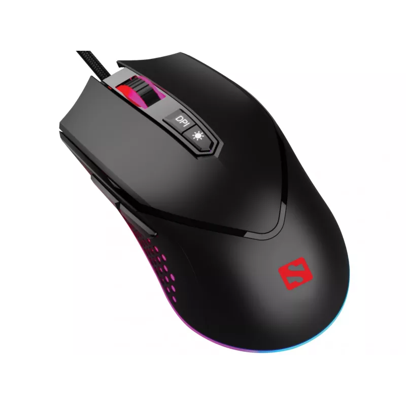 Sandberg Azazinator Mouse 6400, dešinei rankai, USB Type-A, 6400 DPI, juoda