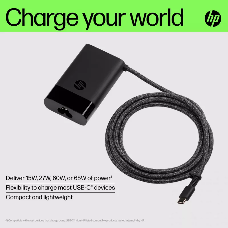 HP USB-C 65W nešiojamojo kompiuterio įkroviklis