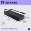 HP 4K USB-C kelių prievadų stotelė, USB Type-C, USB 3.2 Gen 2 (3.1 Gen 2) Type-C, 10000 Mbit/s, juoda, 4K Ultra HD