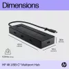 HP 4K USB-C kelių prievadų stotelė, USB Type-C, USB 3.2 Gen 2 (3.1 Gen 2) Type-C, 10000 Mbit/s, juoda, 4K Ultra HD