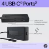 HP 4K USB-C kelių prievadų stotelė, USB Type-C, USB 3.2 Gen 2 (3.1 Gen 2) Type-C, 10000 Mbit/s, juoda, 4K Ultra HD