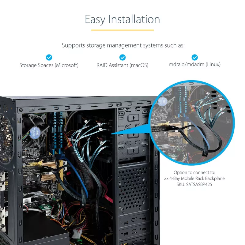 StarTech.com 8 prievadų SATA PCIe kortelė – PCI Express 6Gbps SATA plėtinio adapteris su 4 valdikliais – SATA PCIe valdiklio kortelė – PCI-e x4 Gen 2 į SATA III – SATA HDD/SSD